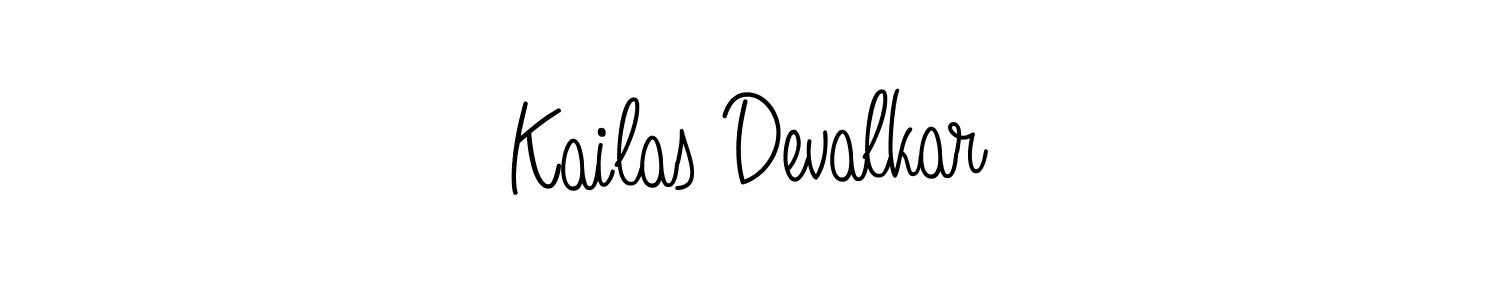 Make a beautiful signature design for name Kailas Devalkar. With this signature (Angelique-Rose-font-FFP) style, you can create a handwritten signature for free. Kailas Devalkar signature style 5 images and pictures png