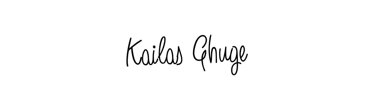 You should practise on your own different ways (Angelique-Rose-font-FFP) to write your name (Kailas Ghuge) in signature. don't let someone else do it for you. Kailas Ghuge signature style 5 images and pictures png