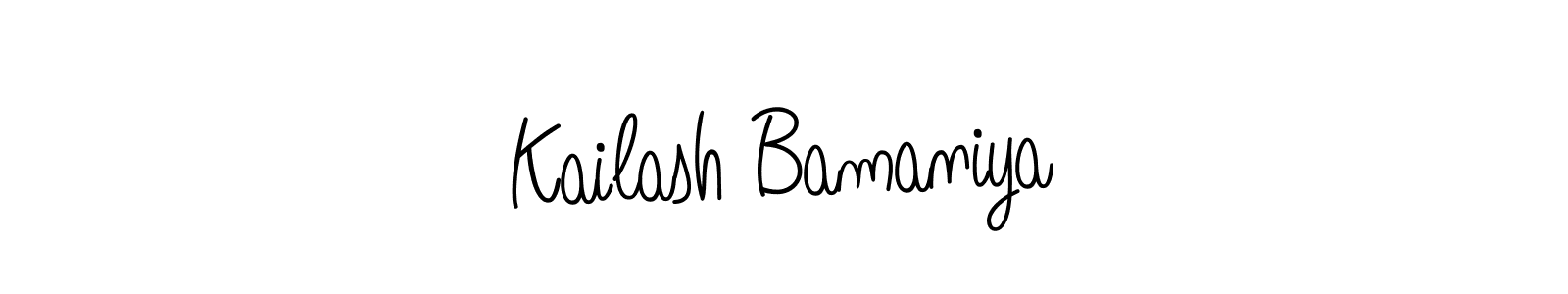 How to make Kailash Bamaniya name signature. Use Angelique-Rose-font-FFP style for creating short signs online. This is the latest handwritten sign. Kailash Bamaniya signature style 5 images and pictures png