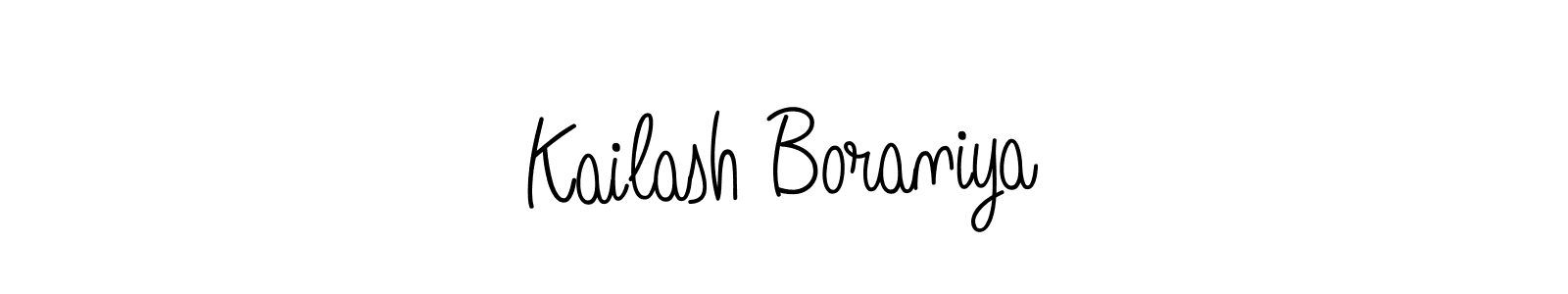 Make a beautiful signature design for name Kailash Boraniya. With this signature (Angelique-Rose-font-FFP) style, you can create a handwritten signature for free. Kailash Boraniya signature style 5 images and pictures png