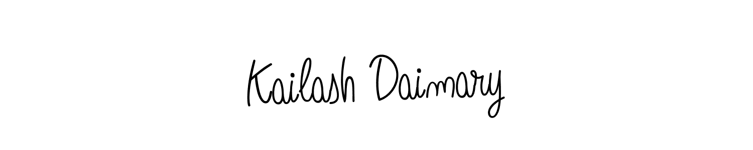 Use a signature maker to create a handwritten signature online. With this signature software, you can design (Angelique-Rose-font-FFP) your own signature for name Kailash Daimary. Kailash Daimary signature style 5 images and pictures png