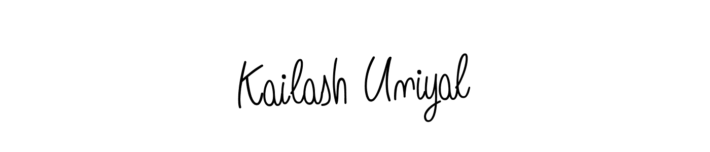 Design your own signature with our free online signature maker. With this signature software, you can create a handwritten (Angelique-Rose-font-FFP) signature for name Kailash Uniyal. Kailash Uniyal signature style 5 images and pictures png