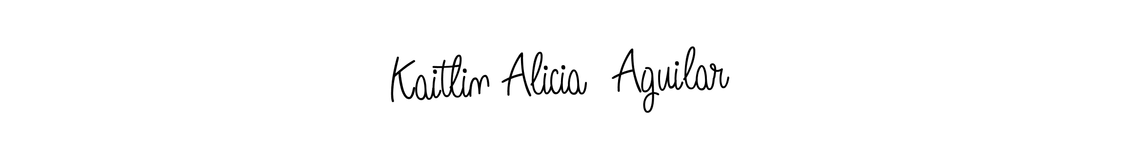 The best way (Angelique-Rose-font-FFP) to make a short signature is to pick only two or three words in your name. The name Kaitlin Alicia  Aguilar include a total of six letters. For converting this name. Kaitlin Alicia  Aguilar signature style 5 images and pictures png