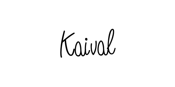 Use a signature maker to create a handwritten signature online. With this signature software, you can design (Angelique-Rose-font-FFP) your own signature for name Kaival. Kaival signature style 5 images and pictures png