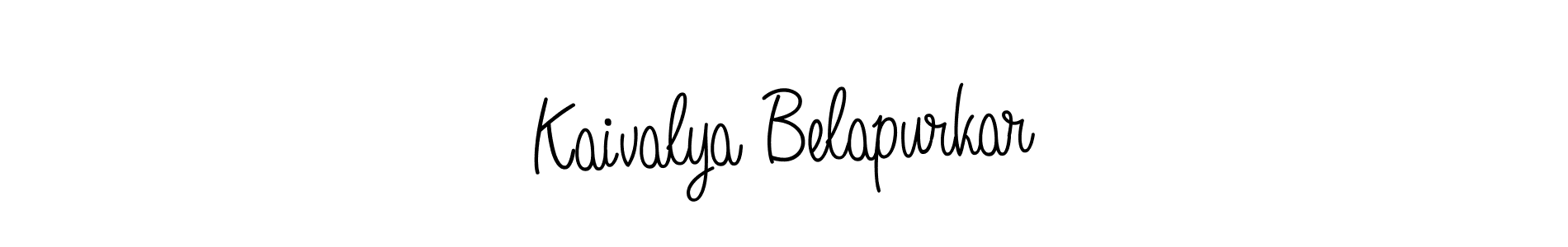 The best way (Angelique-Rose-font-FFP) to make a short signature is to pick only two or three words in your name. The name Kaivalya Belapurkar include a total of six letters. For converting this name. Kaivalya Belapurkar signature style 5 images and pictures png