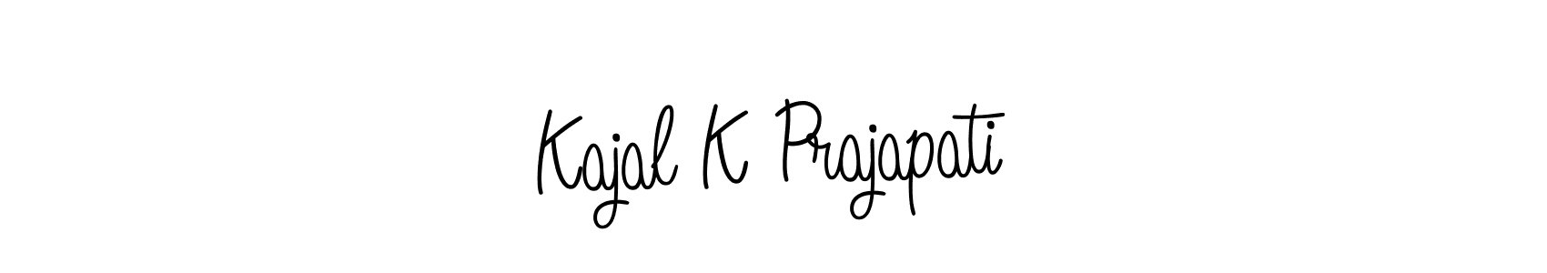 The best way (Angelique-Rose-font-FFP) to make a short signature is to pick only two or three words in your name. The name Kajal K Prajapati include a total of six letters. For converting this name. Kajal K Prajapati signature style 5 images and pictures png