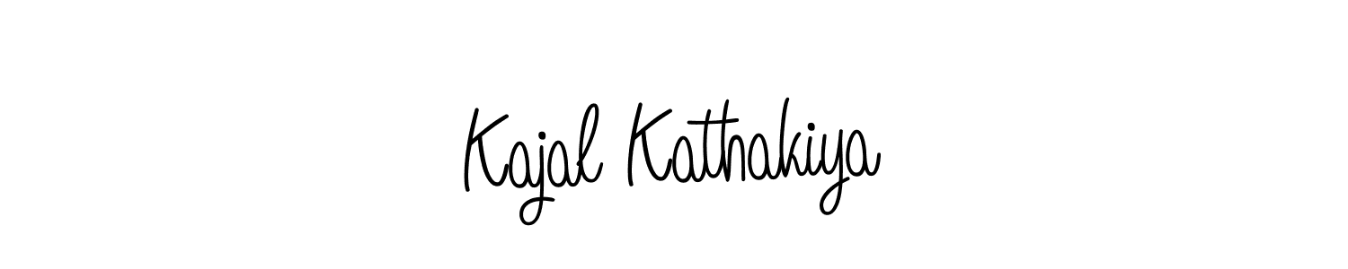 Create a beautiful signature design for name Kajal Kathakiya. With this signature (Angelique-Rose-font-FFP) fonts, you can make a handwritten signature for free. Kajal Kathakiya signature style 5 images and pictures png