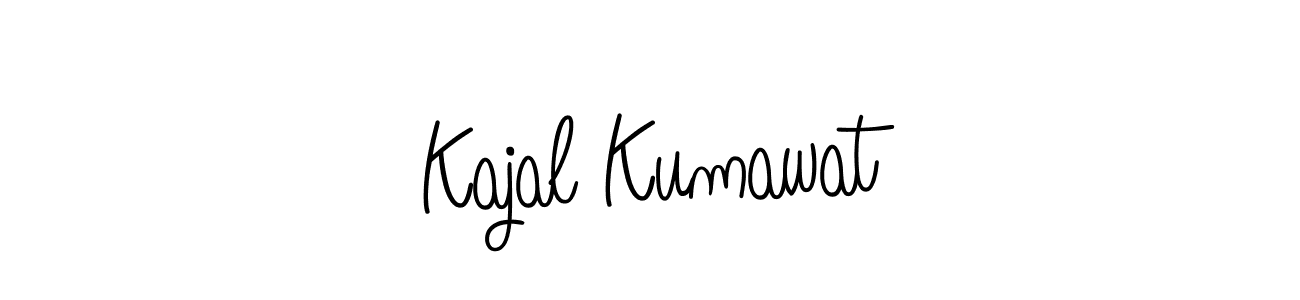 You should practise on your own different ways (Angelique-Rose-font-FFP) to write your name (Kajal Kumawat) in signature. don't let someone else do it for you. Kajal Kumawat signature style 5 images and pictures png