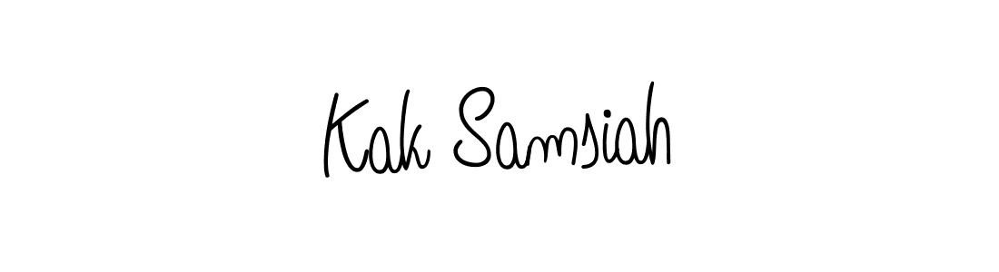 Use a signature maker to create a handwritten signature online. With this signature software, you can design (Angelique-Rose-font-FFP) your own signature for name Kak Samsiah. Kak Samsiah signature style 5 images and pictures png