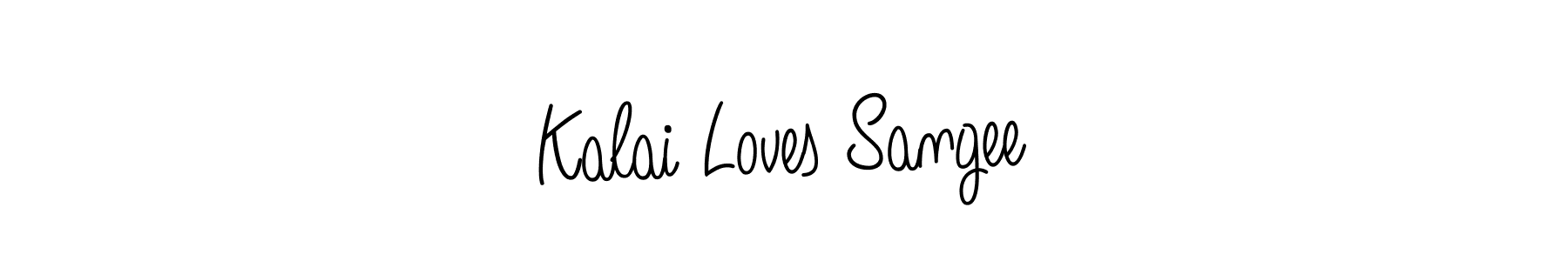 You should practise on your own different ways (Angelique-Rose-font-FFP) to write your name (Kalai Loves Sangee) in signature. don't let someone else do it for you. Kalai Loves Sangee signature style 5 images and pictures png