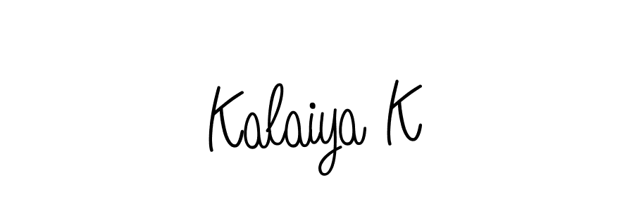 You should practise on your own different ways (Angelique-Rose-font-FFP) to write your name (Kalaiya K) in signature. don't let someone else do it for you. Kalaiya K signature style 5 images and pictures png