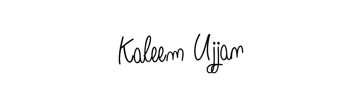 Kaleem Ujjan stylish signature style. Best Handwritten Sign (Angelique-Rose-font-FFP) for my name. Handwritten Signature Collection Ideas for my name Kaleem Ujjan. Kaleem Ujjan signature style 5 images and pictures png