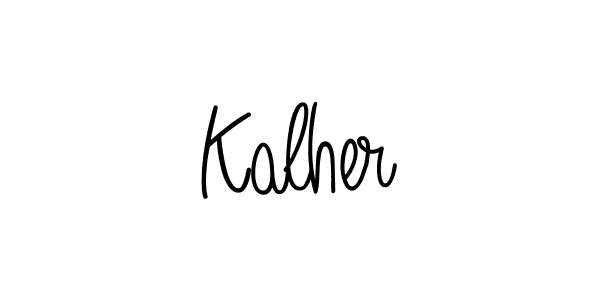 Use a signature maker to create a handwritten signature online. With this signature software, you can design (Angelique-Rose-font-FFP) your own signature for name Kalher. Kalher signature style 5 images and pictures png