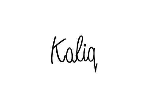 Create a beautiful signature design for name Kaliq. With this signature (Angelique-Rose-font-FFP) fonts, you can make a handwritten signature for free. Kaliq signature style 5 images and pictures png