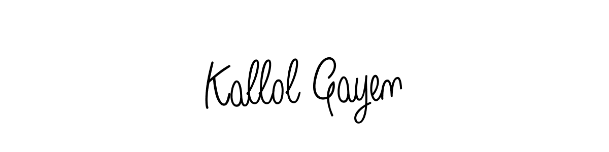 The best way (Angelique-Rose-font-FFP) to make a short signature is to pick only two or three words in your name. The name Kallol Gayen include a total of six letters. For converting this name. Kallol Gayen signature style 5 images and pictures png