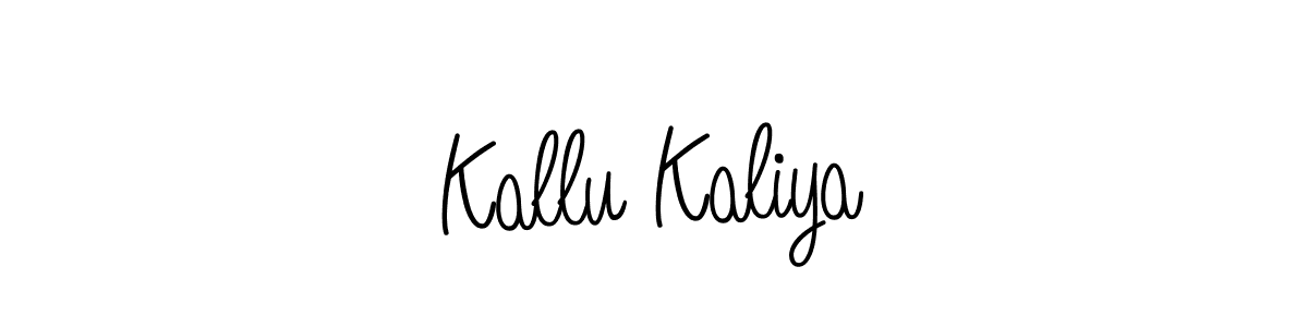 Make a beautiful signature design for name Kallu Kaliya. With this signature (Angelique-Rose-font-FFP) style, you can create a handwritten signature for free. Kallu Kaliya signature style 5 images and pictures png