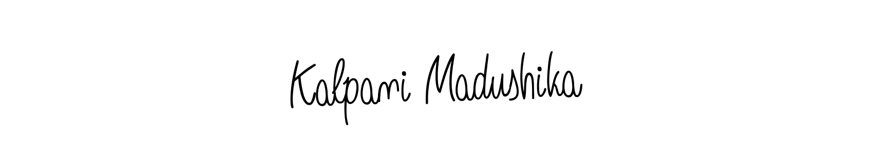 The best way (Angelique-Rose-font-FFP) to make a short signature is to pick only two or three words in your name. The name Kalpani Madushika include a total of six letters. For converting this name. Kalpani Madushika signature style 5 images and pictures png