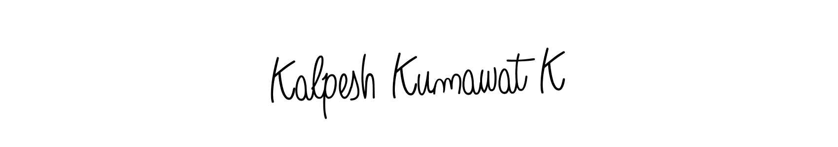 Create a beautiful signature design for name Kalpesh Kumawat K. With this signature (Angelique-Rose-font-FFP) fonts, you can make a handwritten signature for free. Kalpesh Kumawat K signature style 5 images and pictures png