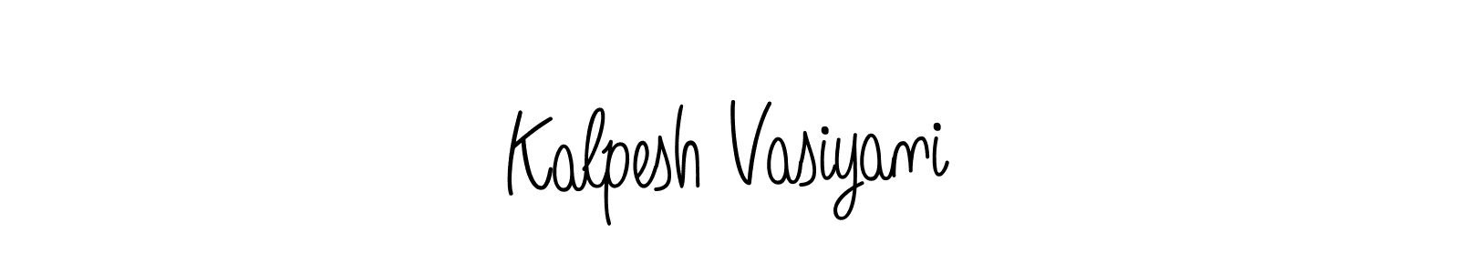 You should practise on your own different ways (Angelique-Rose-font-FFP) to write your name (Kalpesh Vasiyani) in signature. don't let someone else do it for you. Kalpesh Vasiyani signature style 5 images and pictures png