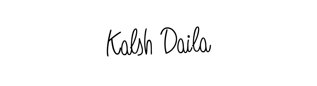 Kalsh Daila stylish signature style. Best Handwritten Sign (Angelique-Rose-font-FFP) for my name. Handwritten Signature Collection Ideas for my name Kalsh Daila. Kalsh Daila signature style 5 images and pictures png