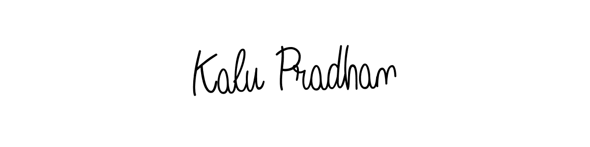 Make a beautiful signature design for name Kalu Pradhan. With this signature (Angelique-Rose-font-FFP) style, you can create a handwritten signature for free. Kalu Pradhan signature style 5 images and pictures png