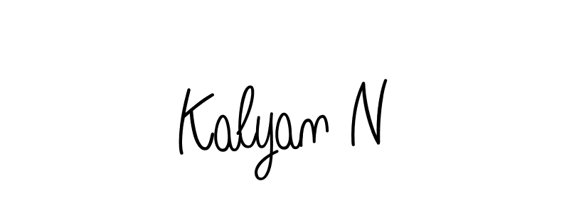 Kalyan N stylish signature style. Best Handwritten Sign (Angelique-Rose-font-FFP) for my name. Handwritten Signature Collection Ideas for my name Kalyan N. Kalyan N signature style 5 images and pictures png