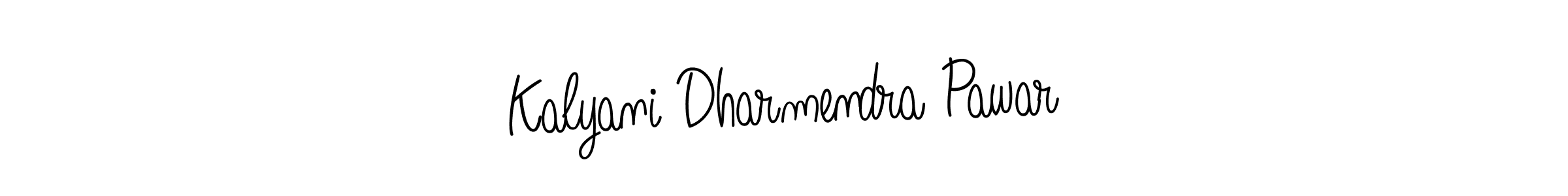 How to make Kalyani Dharmendra Pawar name signature. Use Angelique-Rose-font-FFP style for creating short signs online. This is the latest handwritten sign. Kalyani Dharmendra Pawar signature style 5 images and pictures png