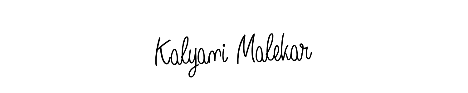 Use a signature maker to create a handwritten signature online. With this signature software, you can design (Angelique-Rose-font-FFP) your own signature for name Kalyani Malekar. Kalyani Malekar signature style 5 images and pictures png