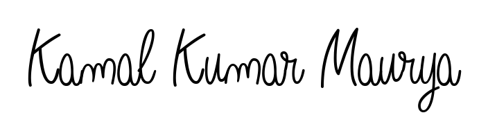 A dynamic signature style for Kamal Kumar Maurya using Angelique-Rose-font-FFP script. Designed to look authentic, handwritten, and professional. Kamal Kumar Maurya signature style 5 images and pictures png
