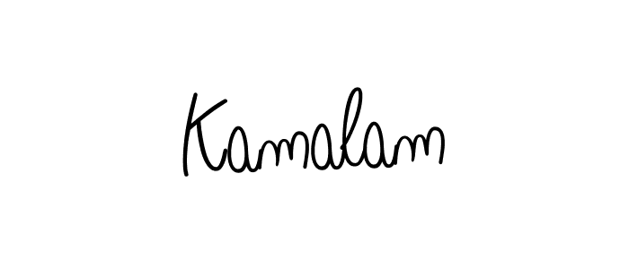 Make a beautiful signature design for name Kamalam. With this signature (Angelique-Rose-font-FFP) style, you can create a handwritten signature for free. Kamalam signature style 5 images and pictures png