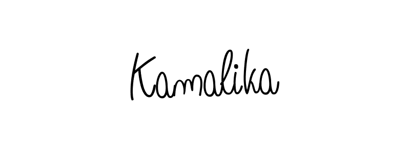 Make a beautiful signature design for name Kamalika. With this signature (Angelique-Rose-font-FFP) style, you can create a handwritten signature for free. Kamalika signature style 5 images and pictures png