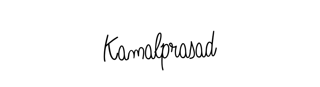 Use a signature maker to create a handwritten signature online. With this signature software, you can design (Angelique-Rose-font-FFP) your own signature for name Kamalprasad. Kamalprasad signature style 5 images and pictures png