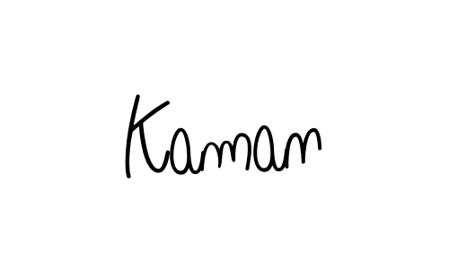 Kaman stylish signature style. Best Handwritten Sign (Angelique-Rose-font-FFP) for my name. Handwritten Signature Collection Ideas for my name Kaman. Kaman signature style 5 images and pictures png