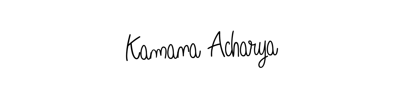Create a beautiful signature design for name Kamana Acharya. With this signature (Angelique-Rose-font-FFP) fonts, you can make a handwritten signature for free. Kamana Acharya signature style 5 images and pictures png