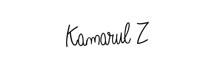 Make a beautiful signature design for name Kamarul Z. With this signature (Angelique-Rose-font-FFP) style, you can create a handwritten signature for free. Kamarul Z signature style 5 images and pictures png