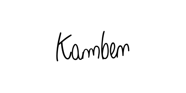 Create a beautiful signature design for name Kamben. With this signature (Angelique-Rose-font-FFP) fonts, you can make a handwritten signature for free. Kamben signature style 5 images and pictures png