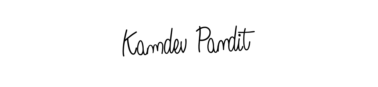 You should practise on your own different ways (Angelique-Rose-font-FFP) to write your name (Kamdev Pandit) in signature. don't let someone else do it for you. Kamdev Pandit signature style 5 images and pictures png