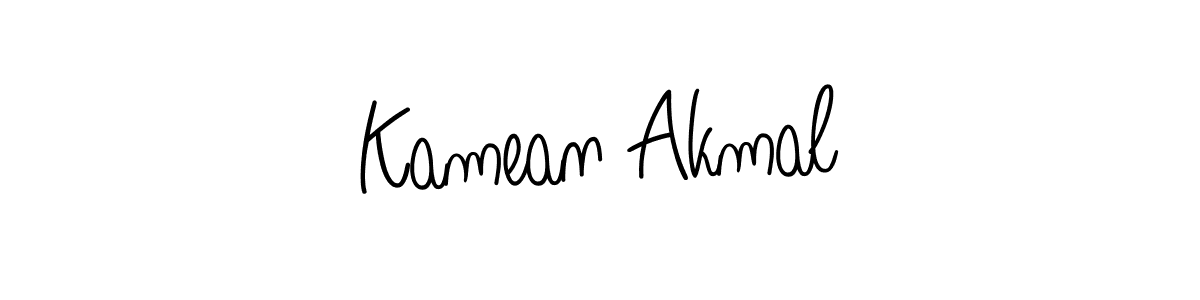 Create a beautiful signature design for name Kamean Akmal. With this signature (Angelique-Rose-font-FFP) fonts, you can make a handwritten signature for free. Kamean Akmal signature style 5 images and pictures png