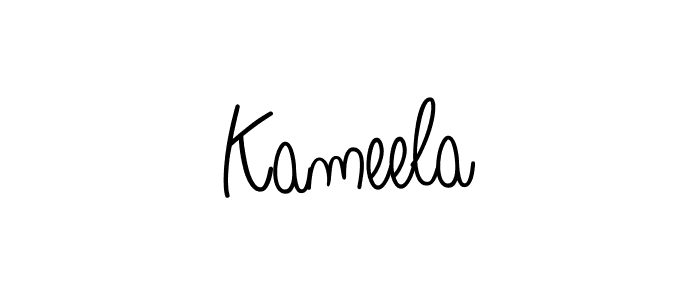Create a beautiful signature design for name Kameela. With this signature (Angelique-Rose-font-FFP) fonts, you can make a handwritten signature for free. Kameela signature style 5 images and pictures png
