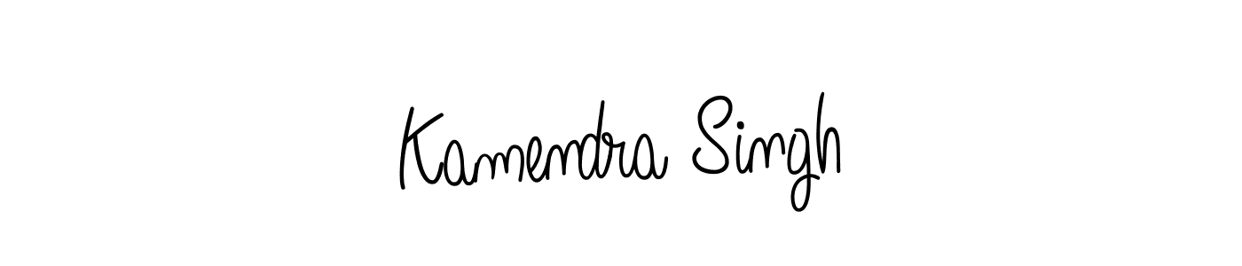 How to make Kamendra Singh name signature. Use Angelique-Rose-font-FFP style for creating short signs online. This is the latest handwritten sign. Kamendra Singh signature style 5 images and pictures png