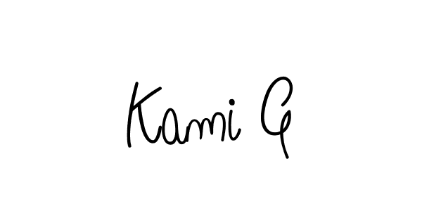 Design your own signature with our free online signature maker. With this signature software, you can create a handwritten (Angelique-Rose-font-FFP) signature for name Kami G. Kami G signature style 5 images and pictures png