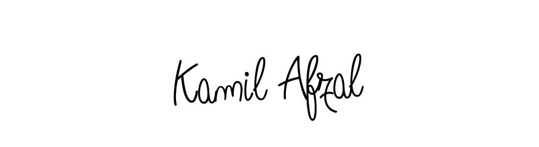 You should practise on your own different ways (Angelique-Rose-font-FFP) to write your name (Kamil Afzal) in signature. don't let someone else do it for you. Kamil Afzal signature style 5 images and pictures png