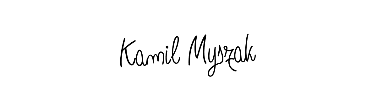 if you are searching for the best signature style for your name Kamil Myszak. so please give up your signature search. here we have designed multiple signature styles  using Angelique-Rose-font-FFP. Kamil Myszak signature style 5 images and pictures png
