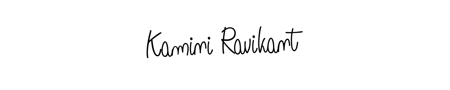 Use a signature maker to create a handwritten signature online. With this signature software, you can design (Angelique-Rose-font-FFP) your own signature for name Kamini Ravikant. Kamini Ravikant signature style 5 images and pictures png