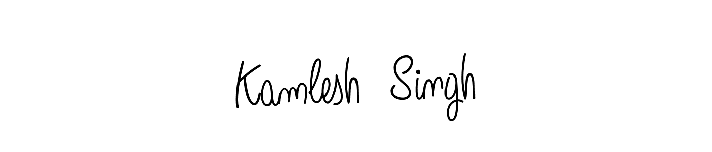 You should practise on your own different ways (Angelique-Rose-font-FFP) to write your name (Kamlesh  Singh) in signature. don't let someone else do it for you. Kamlesh  Singh signature style 5 images and pictures png