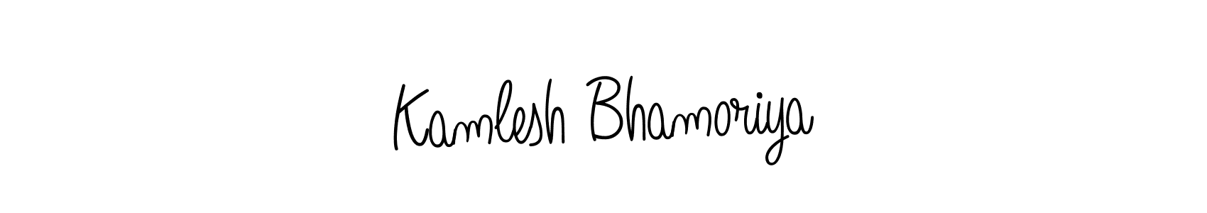The best way (Angelique-Rose-font-FFP) to make a short signature is to pick only two or three words in your name. The name Kamlesh Bhamoriya include a total of six letters. For converting this name. Kamlesh Bhamoriya signature style 5 images and pictures png