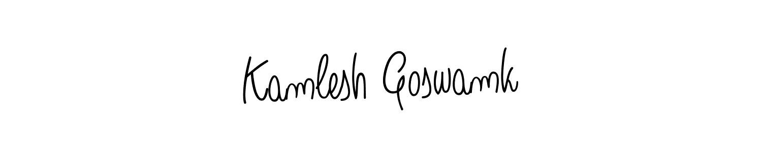 How to make Kamlesh Goswamk signature? Angelique-Rose-font-FFP is a professional autograph style. Create handwritten signature for Kamlesh Goswamk name. Kamlesh Goswamk signature style 5 images and pictures png