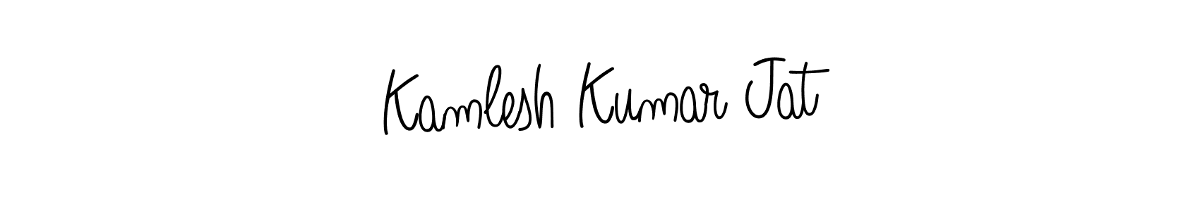 You should practise on your own different ways (Angelique-Rose-font-FFP) to write your name (Kamlesh Kumar Jat) in signature. don't let someone else do it for you. Kamlesh Kumar Jat signature style 5 images and pictures png