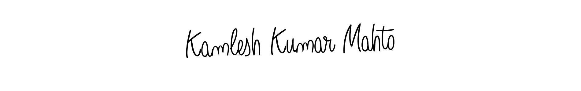 The best way (Angelique-Rose-font-FFP) to make a short signature is to pick only two or three words in your name. The name Kamlesh Kumar Mahto include a total of six letters. For converting this name. Kamlesh Kumar Mahto signature style 5 images and pictures png