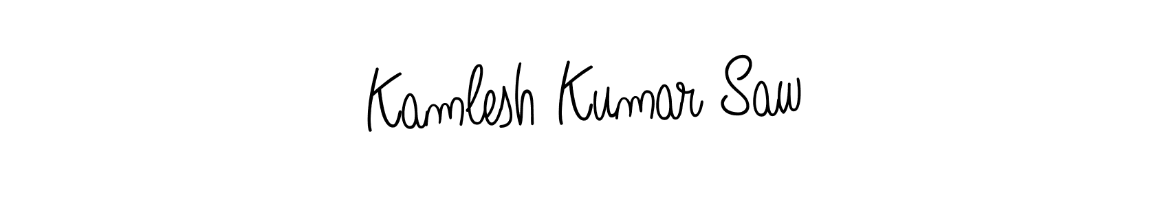 The best way (Angelique-Rose-font-FFP) to make a short signature is to pick only two or three words in your name. The name Kamlesh Kumar Saw include a total of six letters. For converting this name. Kamlesh Kumar Saw signature style 5 images and pictures png